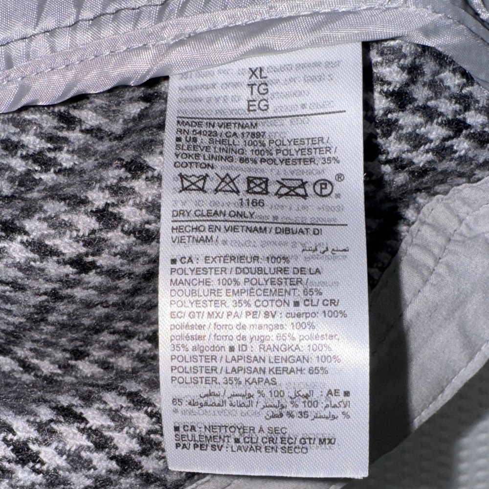 Old Navy Men's‎ XL Houndstooth Flannel Shirt Jacket Lined Pockets Button Front - Picture 7 of 9